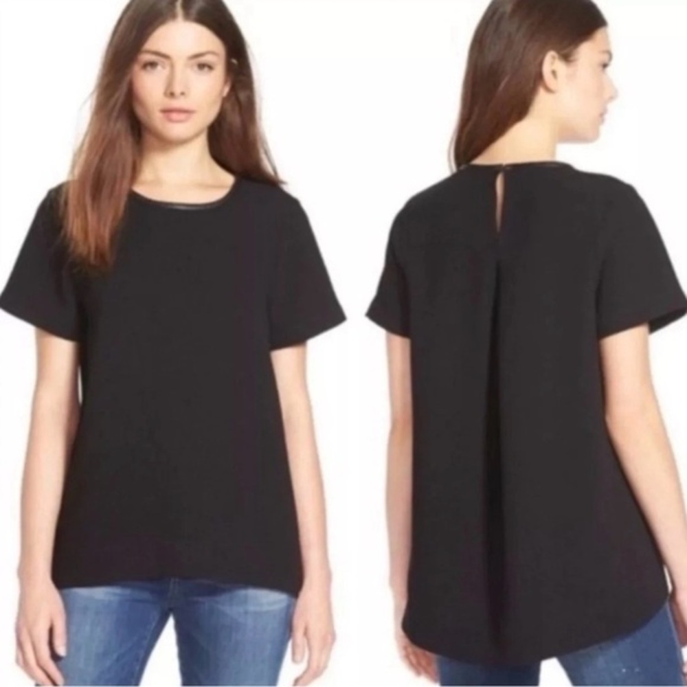 Madewell - Leather Trim Blouse‎